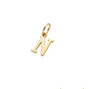 Colgante Inicial N Esencial Oro Miel 18kt