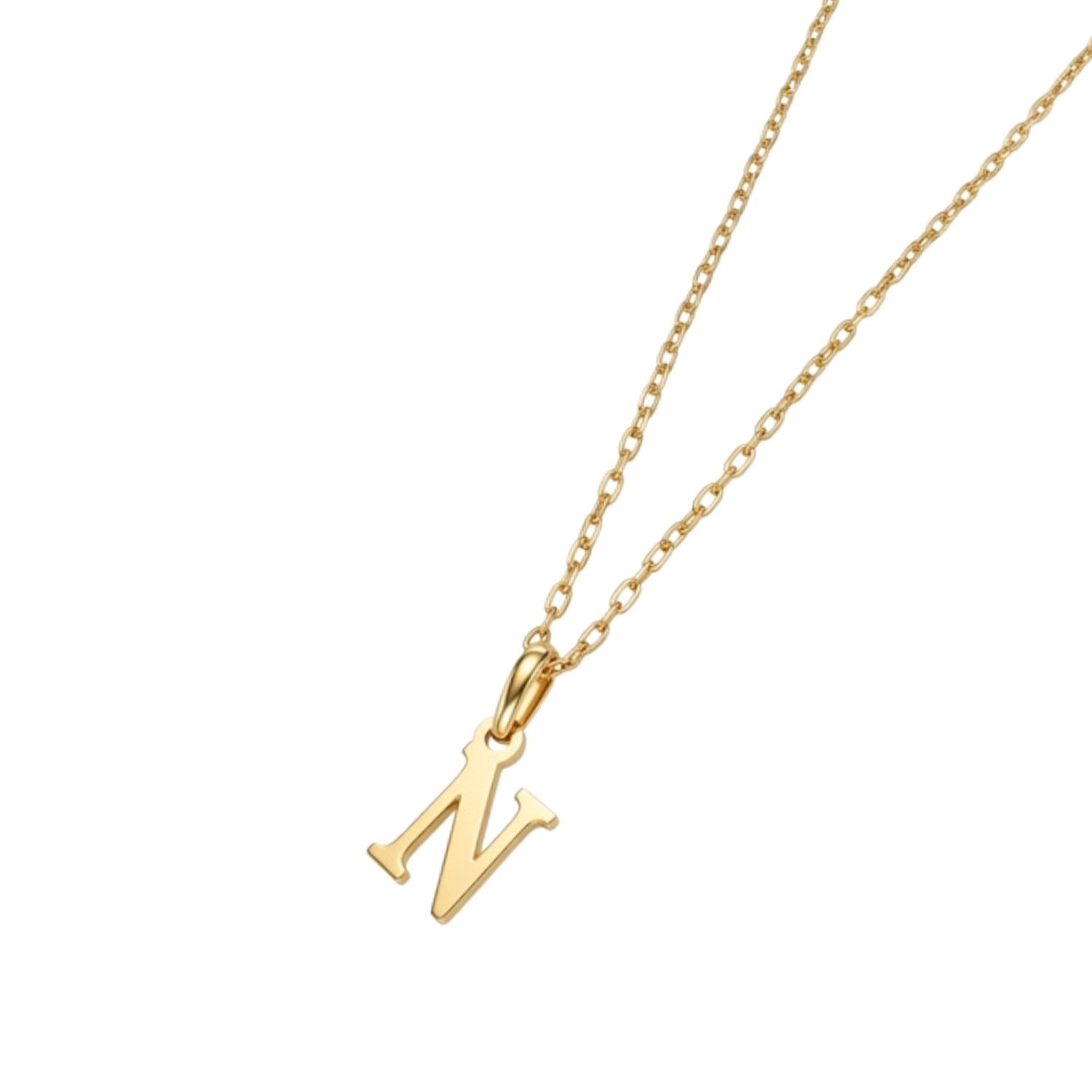 Colgante Inicial N Esencial Oro Miel 18kt 3
