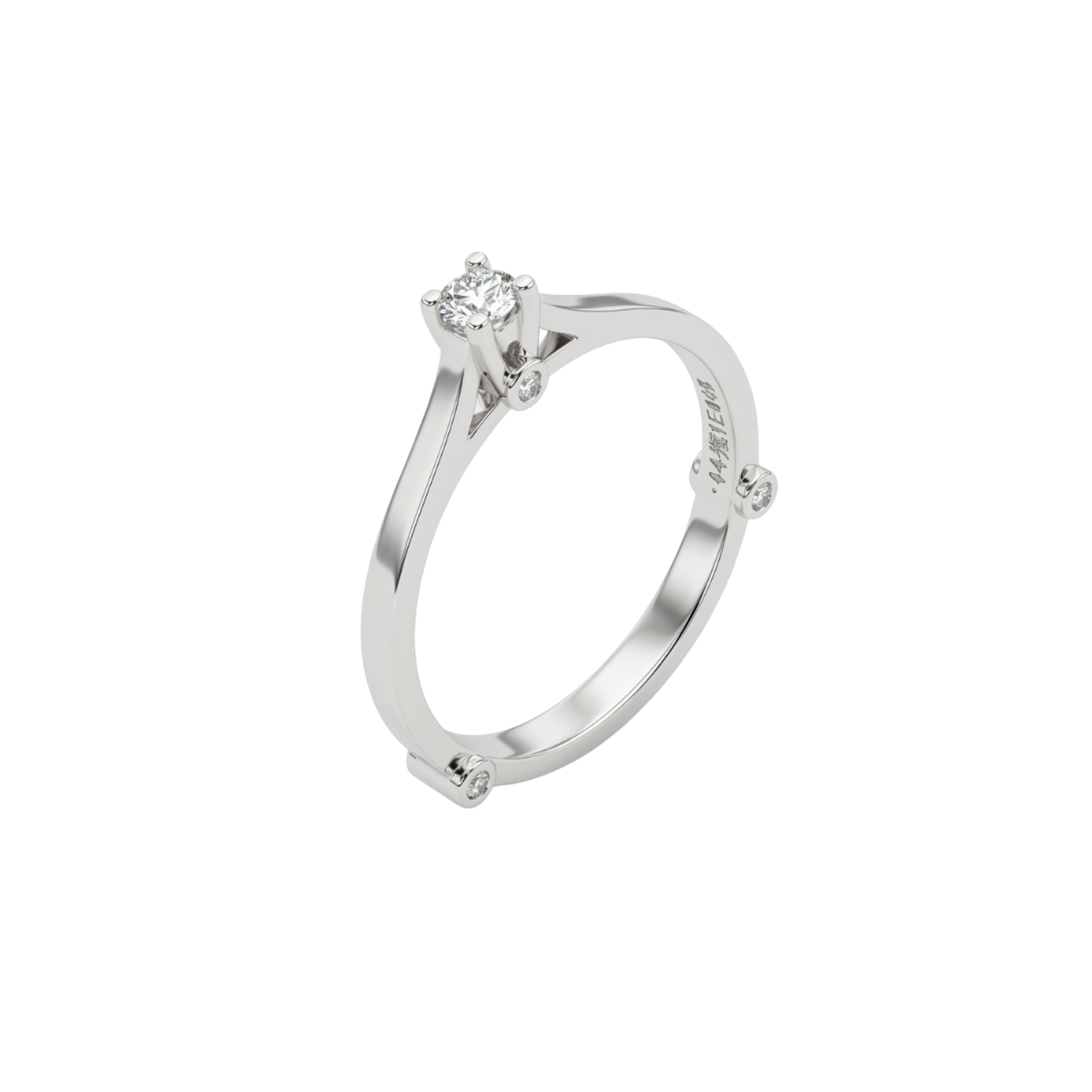 Anillo Oro Blanco 18kt Diamantes 11 Pts 1