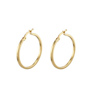 Aros de Oro 18kt  Argollas Lisas Cuadradas