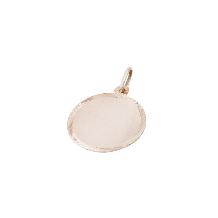 Colgante Oro Miel 18kt Disco Labrado 20mm 1