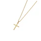 Colgante de Oro Miel 18kt Cruz Tubo Pequeña - Miniatura 2