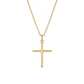 Colgante de Oro Miel 18kt Cruz Tubo Pequeña - Miniatura 3