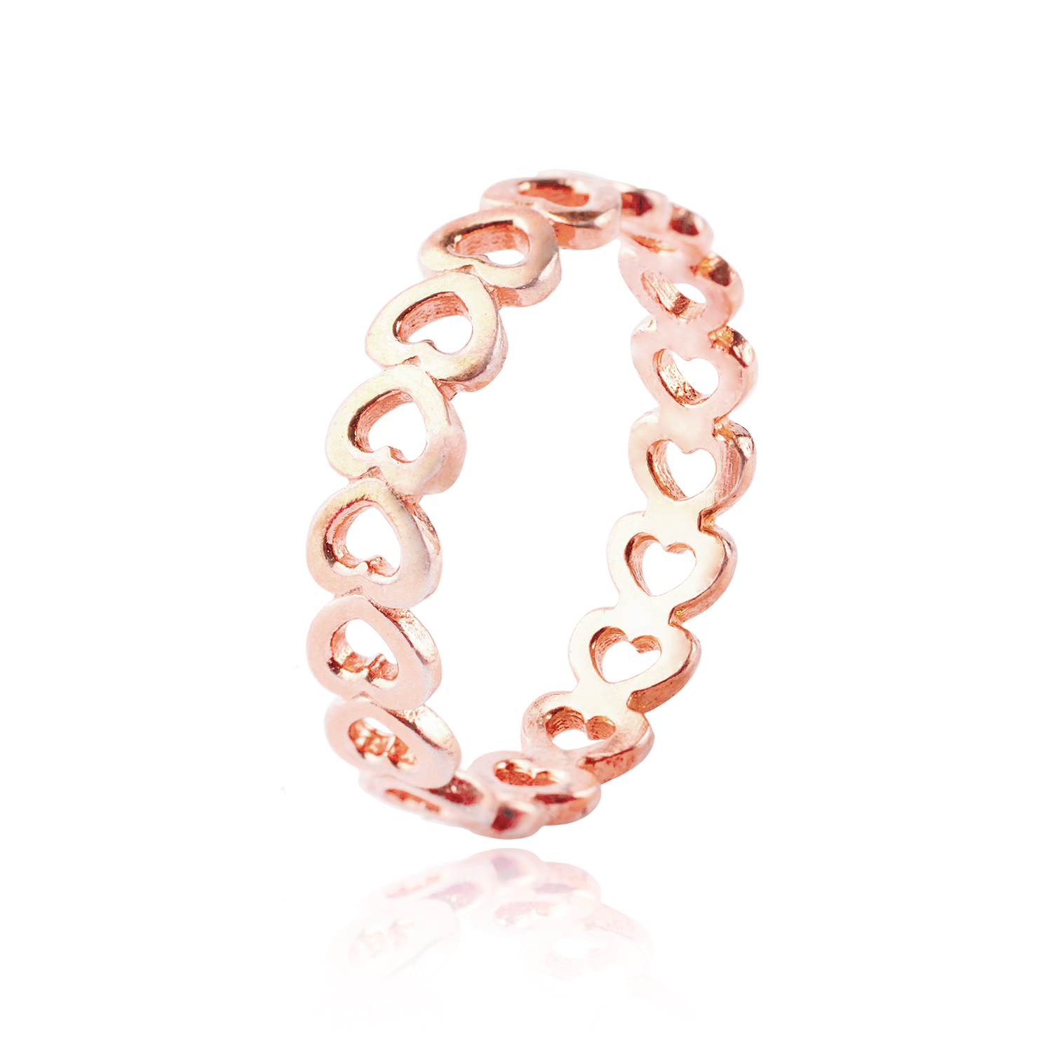 Anillo de Plata Esterlina 925 Corazones de Rose 37 2