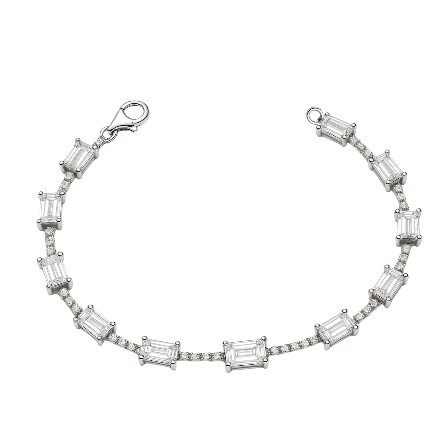 Pulsera de Plata Esterina 925 Circonita Baguette 1