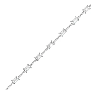 Pulsera de Plata Esterina 925 Circonita Baguette