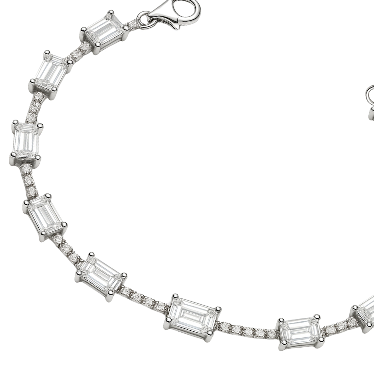 Pulsera de Plata Esterina 925 Circonita Baguette 3