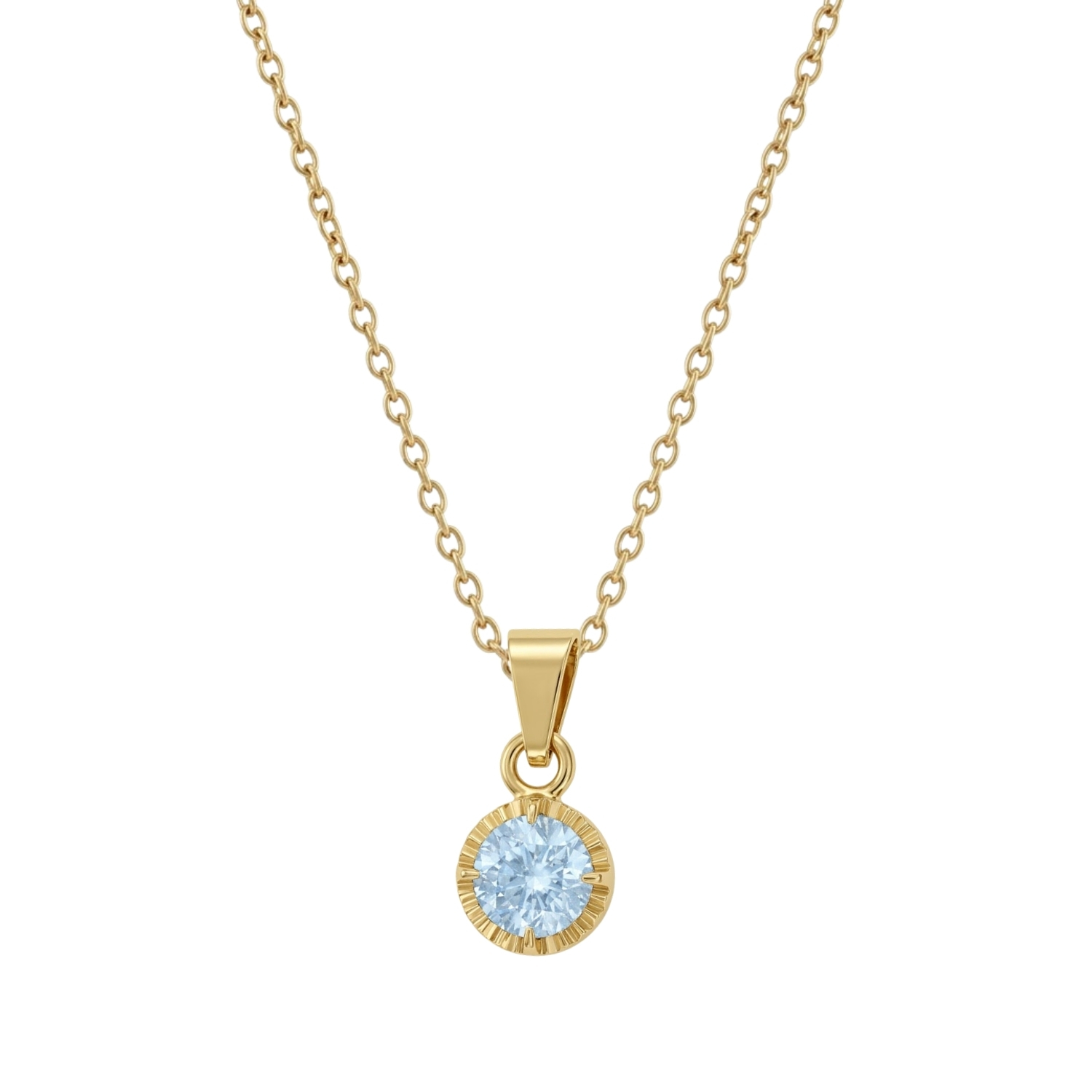 Colgante Oro Miel 18kt Sol con Garras de Aguamarina 5mm 3