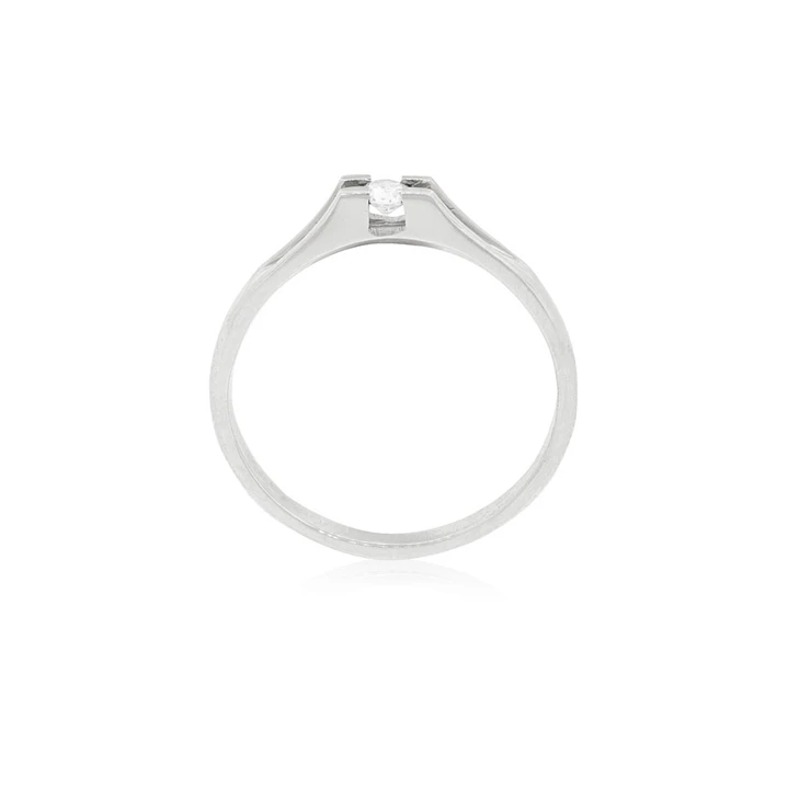 Anillo Compromiso Oro Blanco 18kt  Milán 1x12ptos Diamante 2