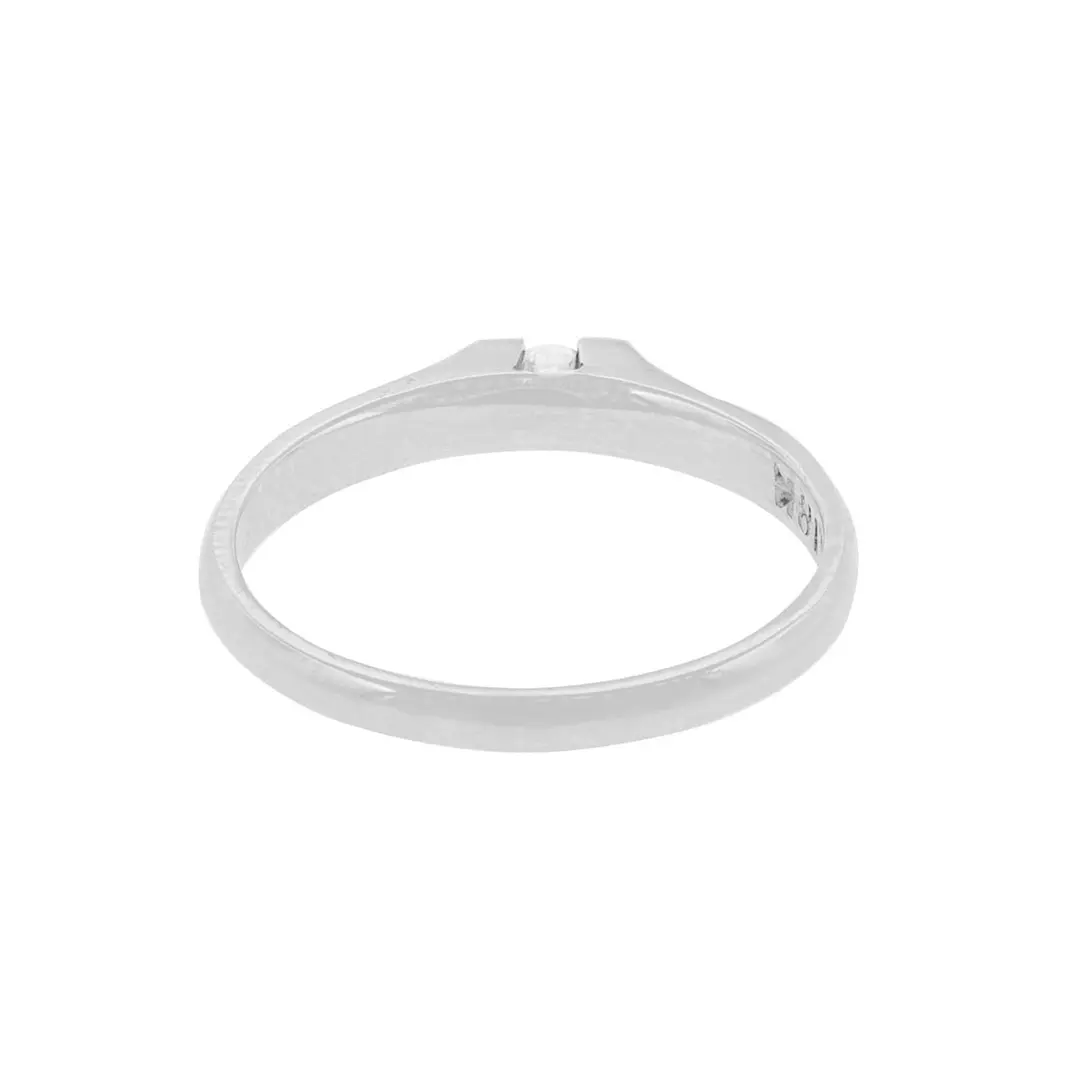 Anillo Compromiso Oro Blanco 18kt  Milán 1x12ptos Diamante 4