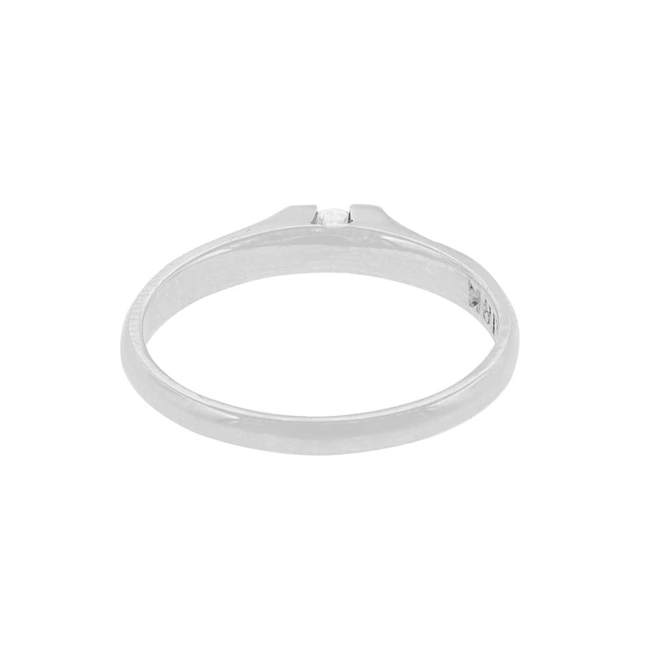 Anillo Compromiso Oro Blanco 18kt  Milán 1x12ptos Diamante 4
