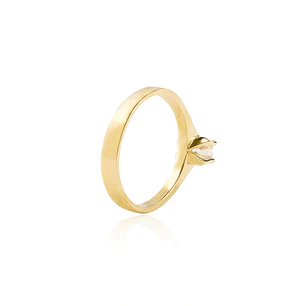Anillo Compromiso de Oro 18Kt Solitario Circón 4mm