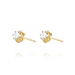 Aros de Oro 18kt Circon de 4mm con Seis grifas - Miniatura 2