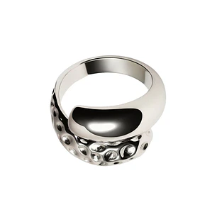 Anillo de Plata Esterlina 925 Superficie Lunar