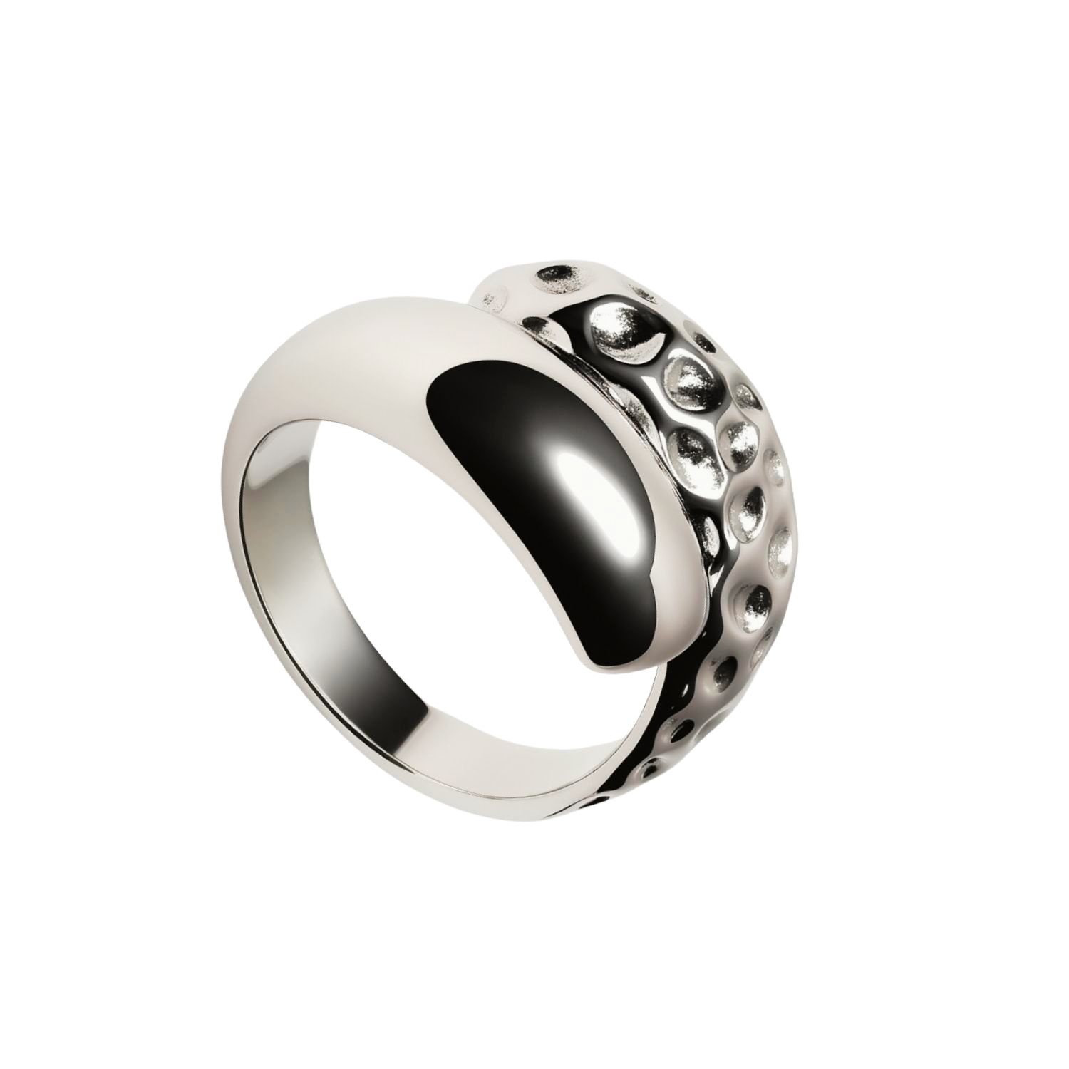 Anillo de Plata Esterlina 925 Superficie Lunar 3