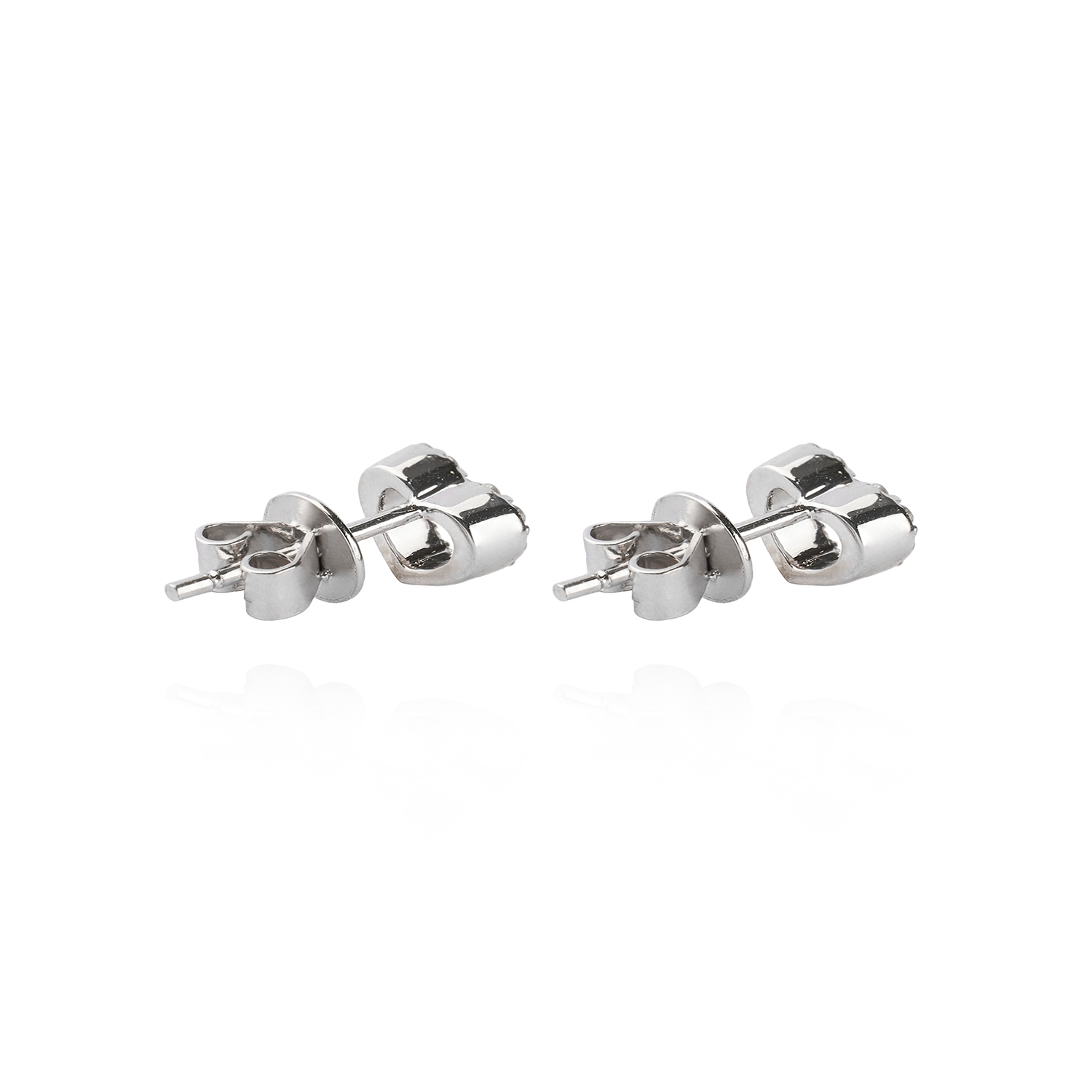 Aros Oro Blanco 18kt Corazón con Diamantes 14pts Total SI/H 2