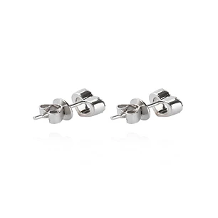 Aros Oro Blanco 18kt Corazón con Diamantes 14pts Total SI/H