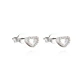Aros Oro Blanco 18kt Corazón con Diamantes 14pts Total SI/H - Miniatura 3