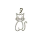 Colgante de Plata Esterlina 925 Gato con Circonita - Miniatura 1