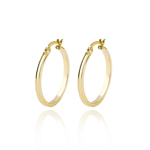 Aros de Oro 18kt Argolla Biselada 20mm