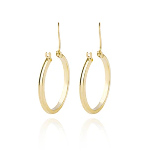 Aros de Oro 18kt Argolla Biselada 20mm
