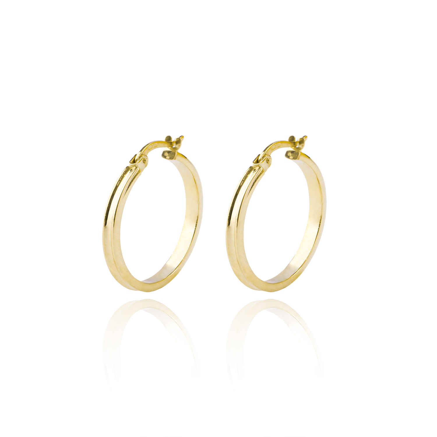 Aros de Oro 18kt Argolla Biselada 20mm 3