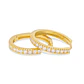 Aros de Oro 18kt Argollas Riel Corona Circones - Miniatura 2