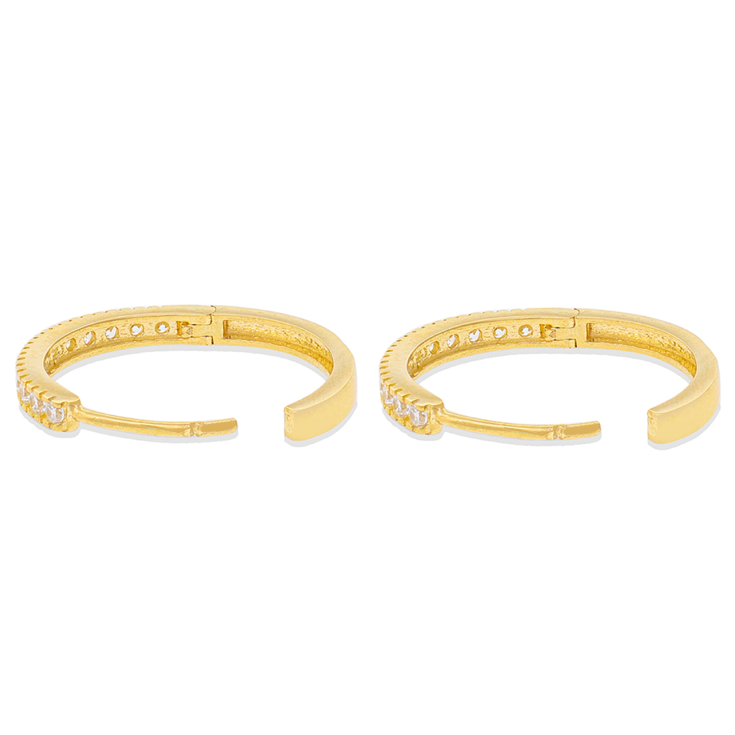 Aros de Oro 18kt Argollas Riel Corona Circones 3