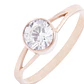 Anillo Oro Miel 18kt Moderno Circón 6mm - Miniatura 2