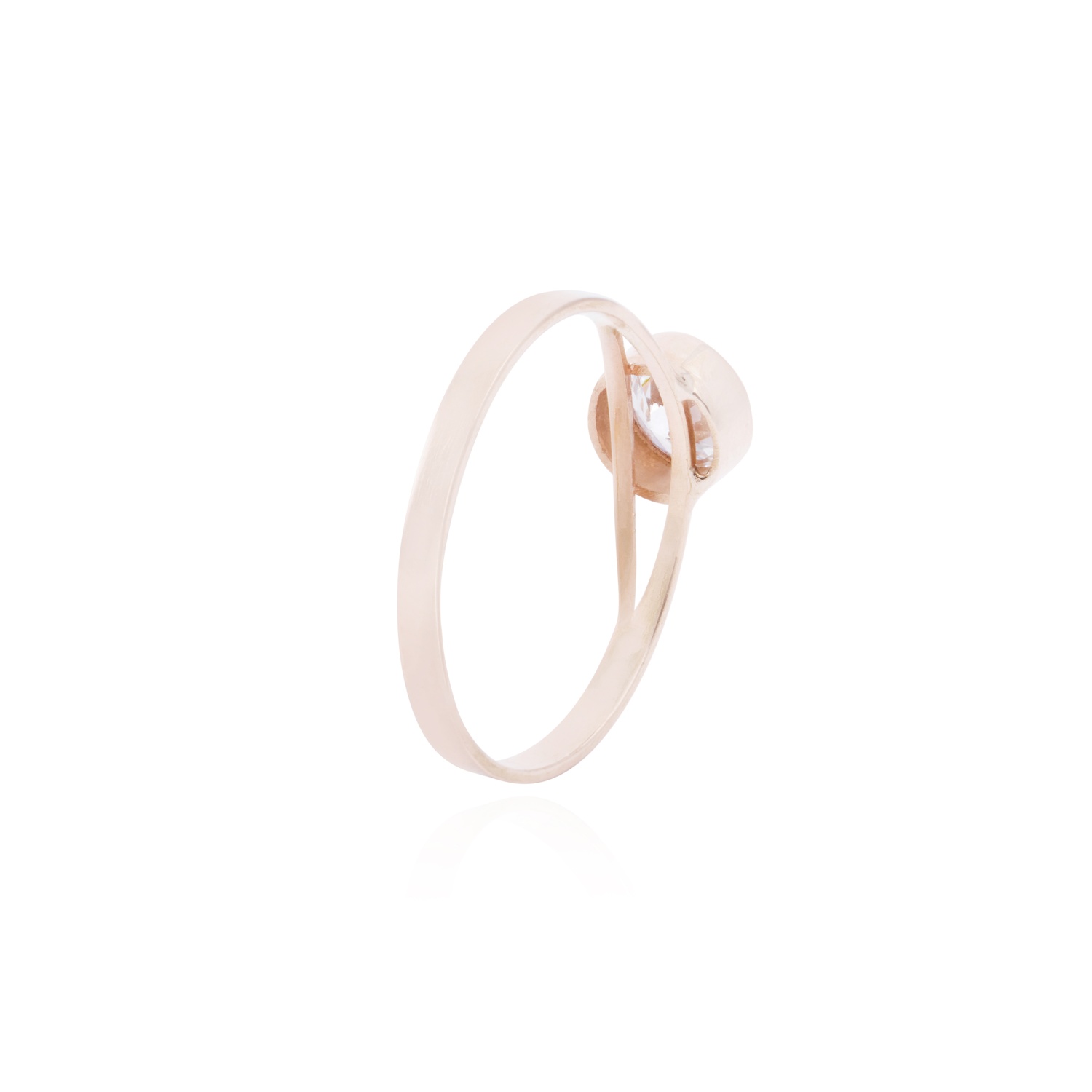 Anillo Oro Miel 18kt Moderno Circón 6mm 3