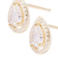 Aros Revestidos en Oro 18kt Gotas de Agua Circonita Grande - Miniatura 2