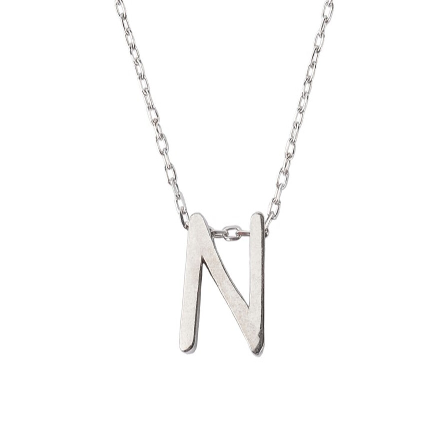 Collar de Plata Esterlina 925 Letra N 2