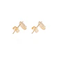 Aros Revestidos en Oro 18kt Gotas de Agua Circonita Grande - Miniatura 3
