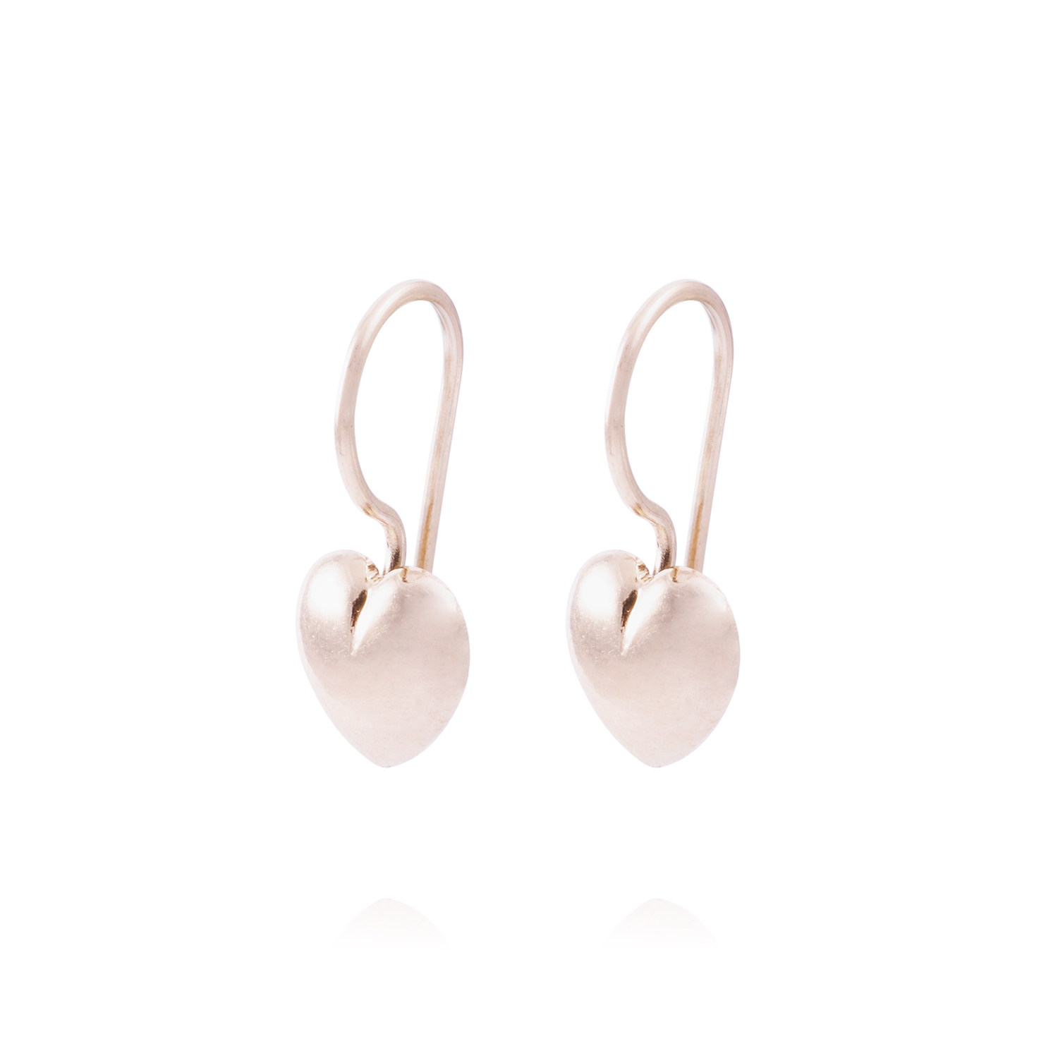Aros Oro Miel 18kt  Corazón Rigido Mediano 1