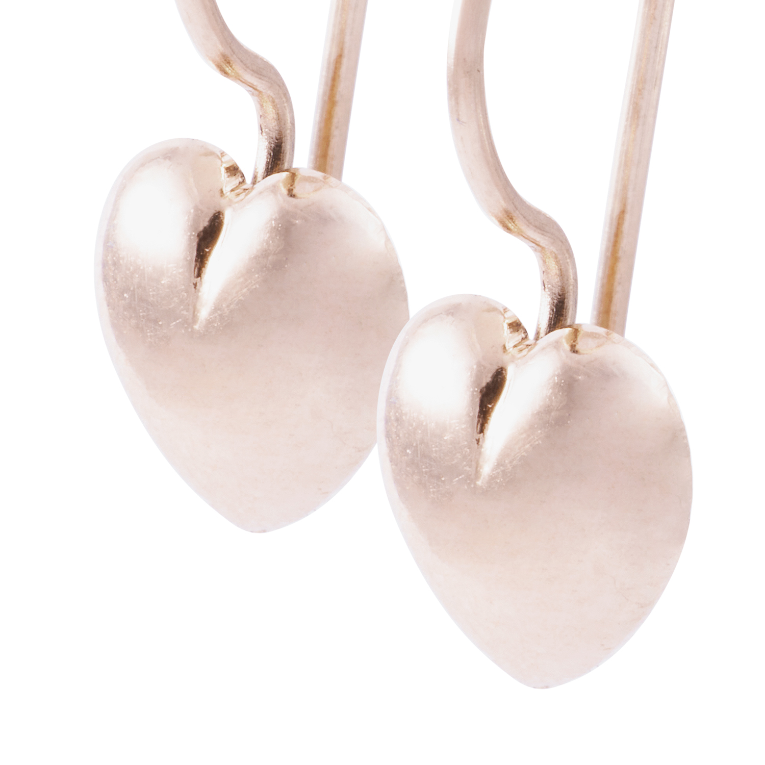 Aros Oro Miel 18kt  Corazón Rigido Mediano 2
