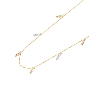 Collares de Oro 18kt Modelo Plumas Colgantes