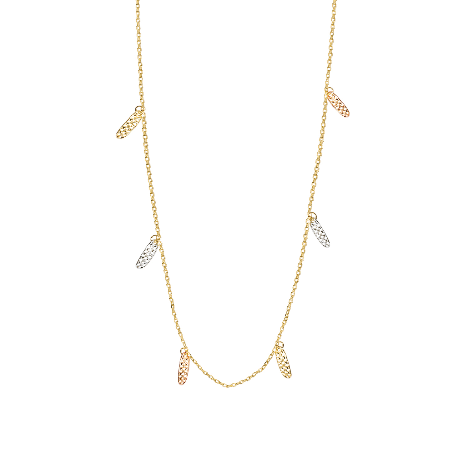 Collares de Oro 18kt Modelo Plumas Colgantes 3