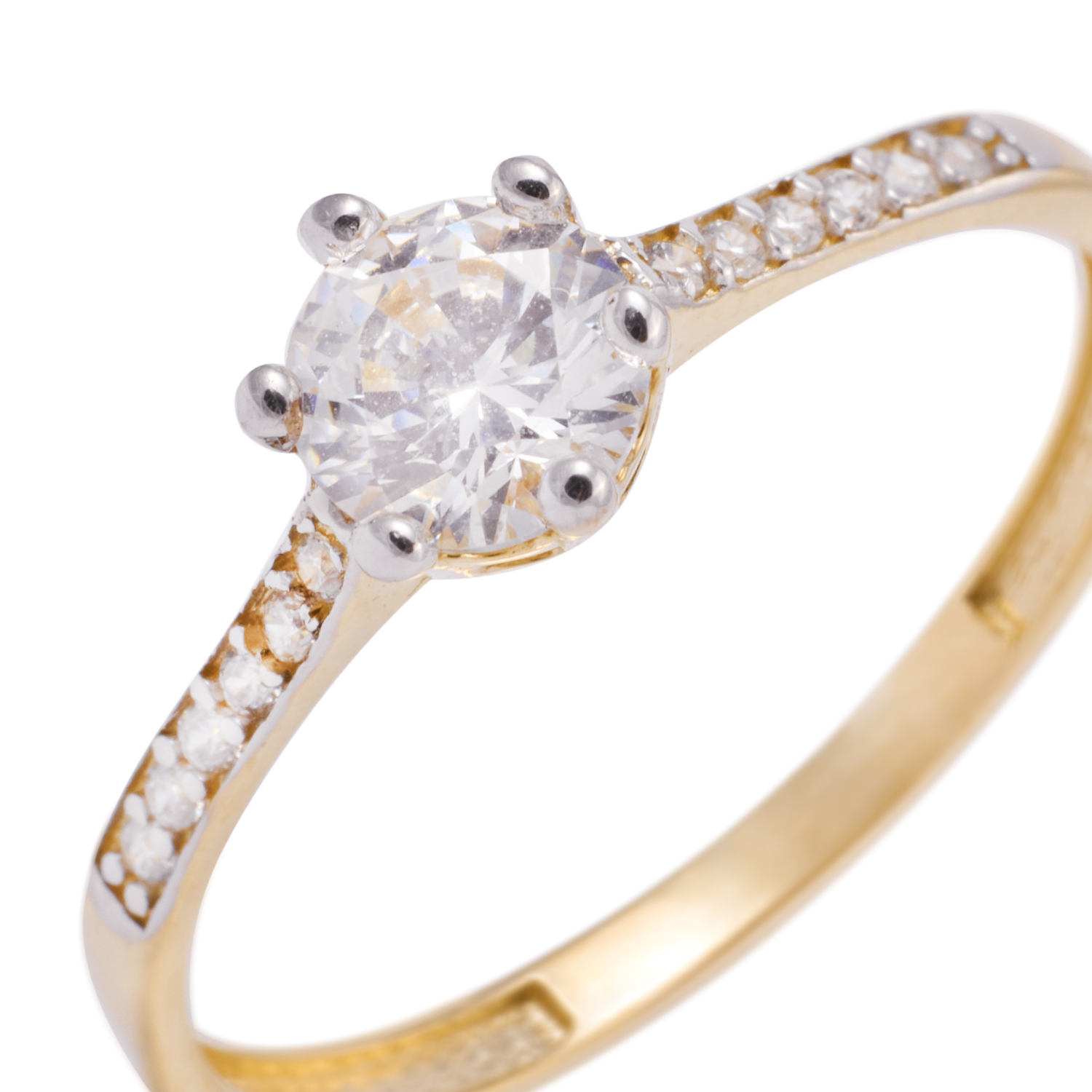 Anillo Compromiso de Oro 18Kt Circonita 5mm Central 2