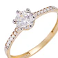 Anillo Compromiso de Oro 18Kt Circonita 5mm Central - Miniatura 2