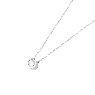 Collar de Oro Blanco 18kt con Diamantes de Punto de Luz 12 Pts Corte Brillante SI/H
