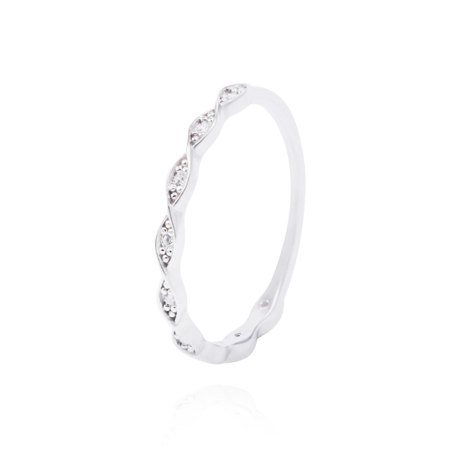 Anillo de Plata Esterlina Trenzado Circón 1