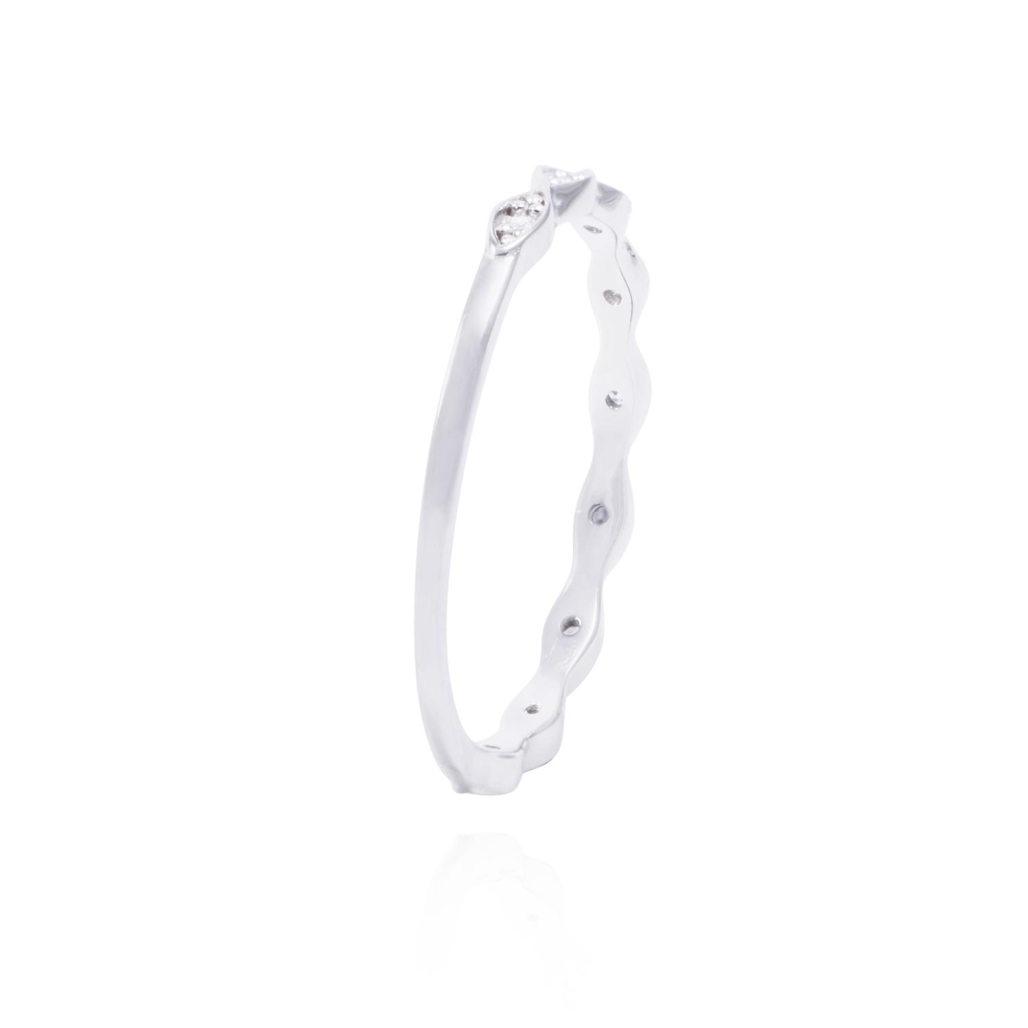 Anillo de Plata Esterlina Trenzado Circón 3