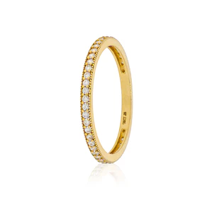 Anillo Oro Amarillo 18kt Circonita Sin Fin
