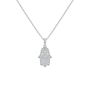 Collar de Oro 18kt con Diamantes Mano de Fatima 15 Pts Totales SI/H Corte Brillante - By Danielle Costantini