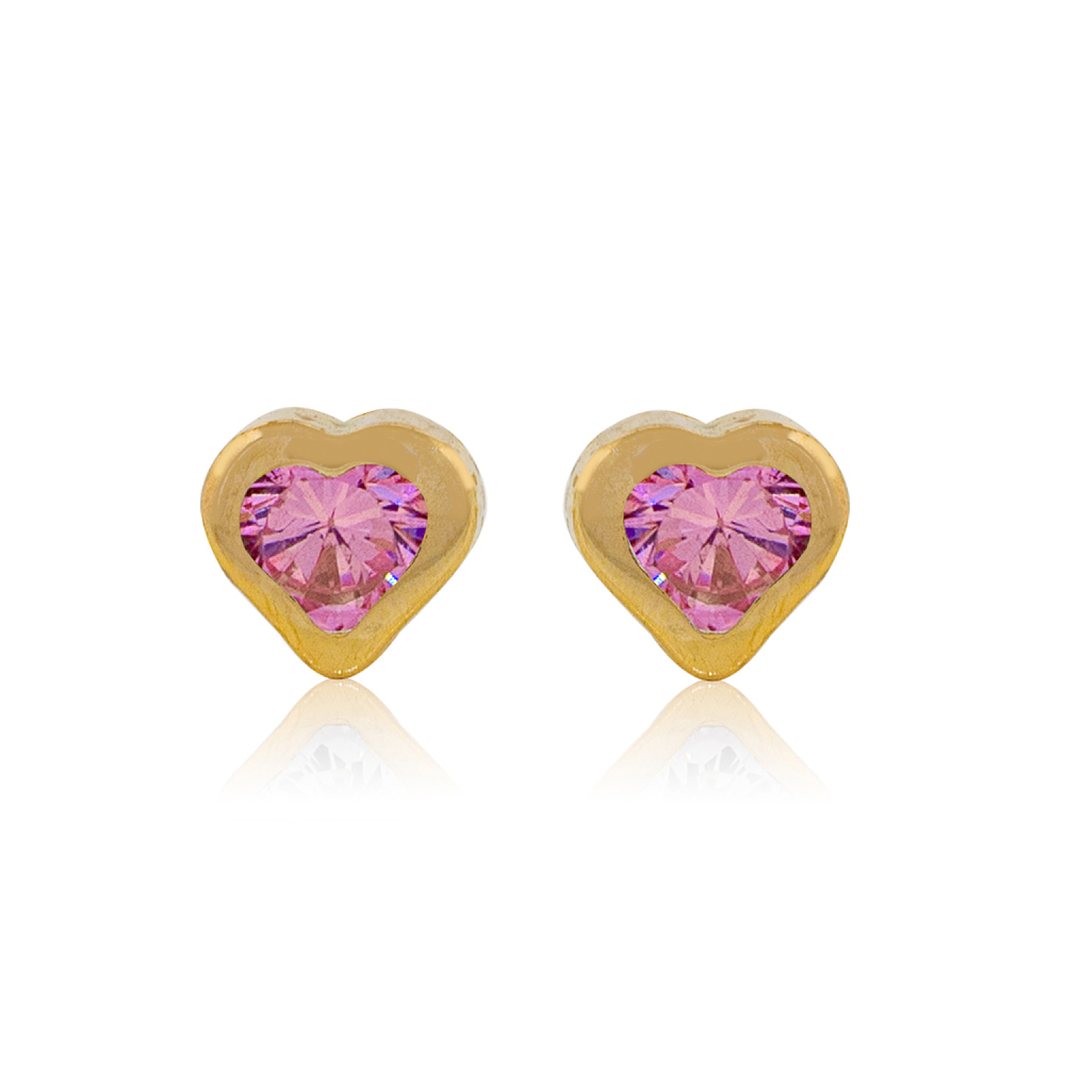 Aros de Oro 18kt Corazón de Rosa Francia 1