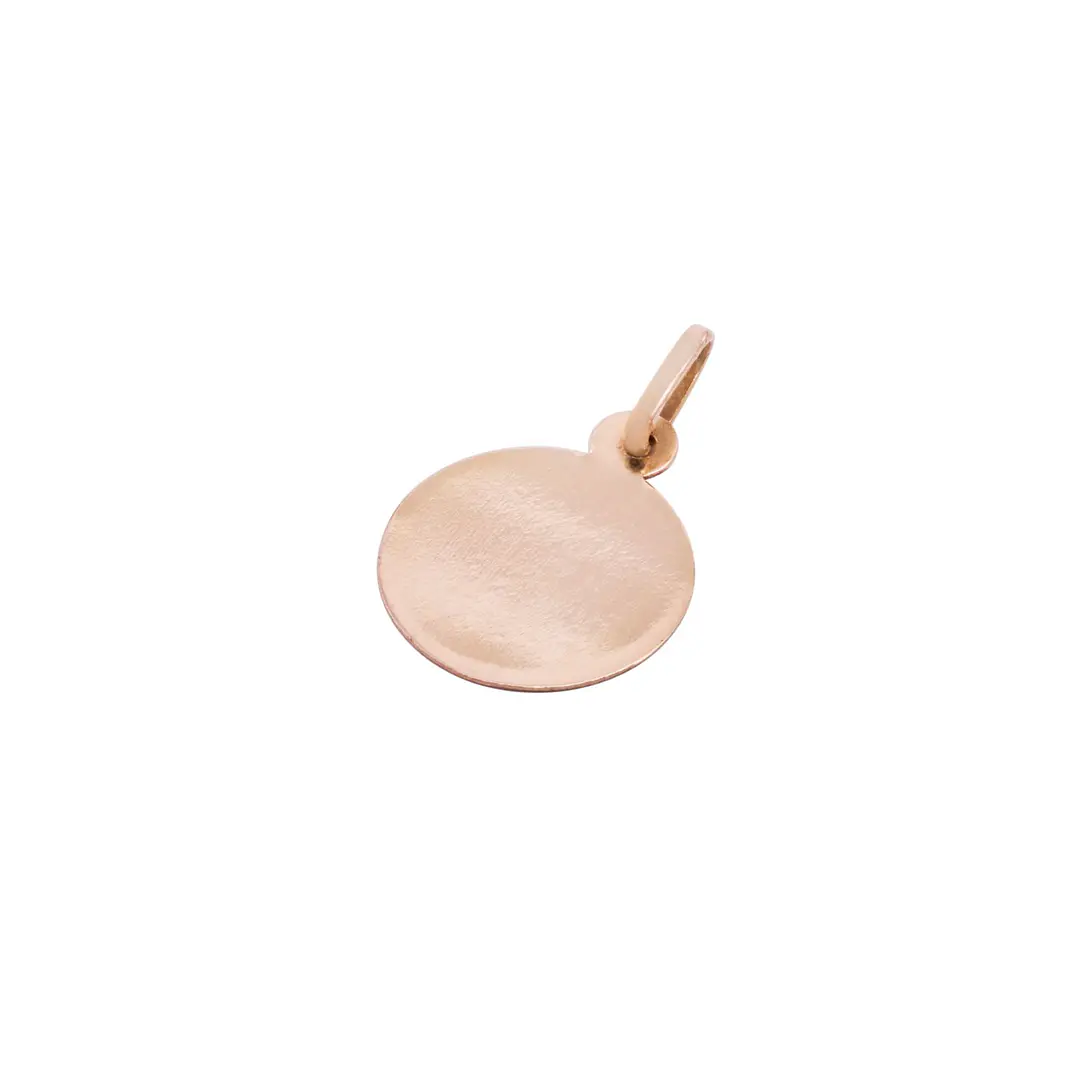Colgante Oro Miel 18kt Disco Labrado 14mm 2