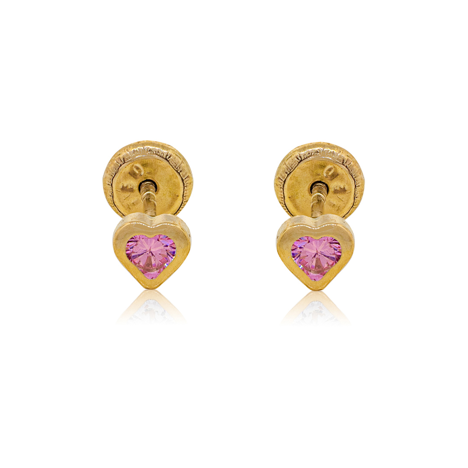Aros de Oro 18kt Corazón de Rosa Francia 3