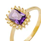 Anillo Compromiso de Oro 18kt Modelo Solitario Cuadrado & Circones - Miniatura 2