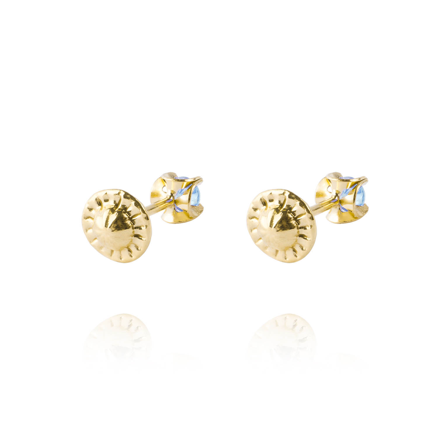 Aros de Oro 18kt Agua Marina de 2,5mm 3