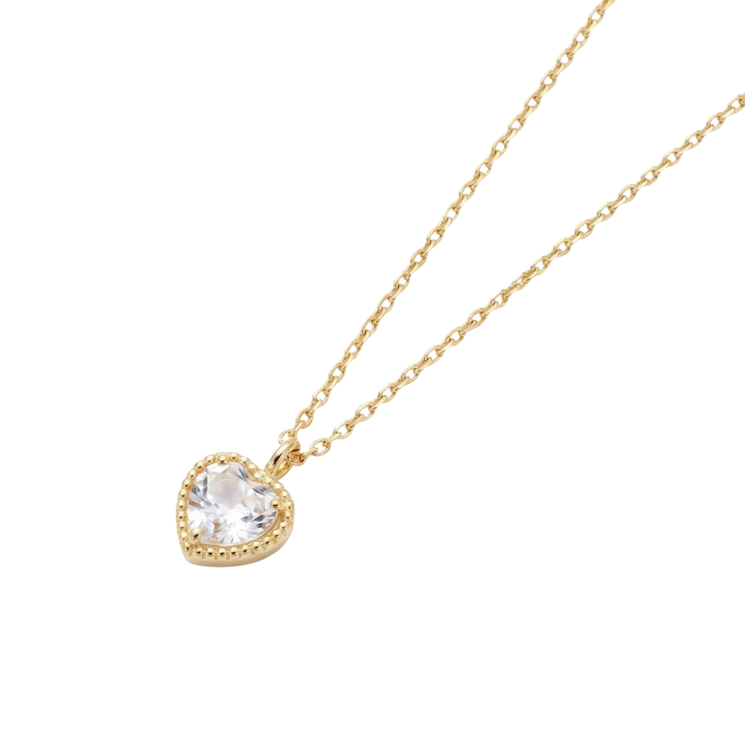 Collar Oro Amarillo 18kt Corazón Circonita 1